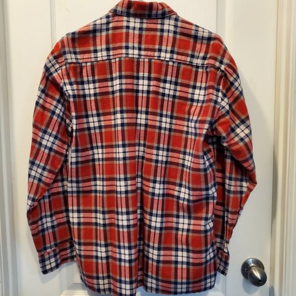 VintageDickies Red & Blue Plaid Flannel Shirt | 100% Cotton Lumberjack Style | L - Picture 4 of 6